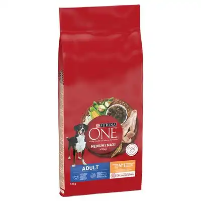 PURINA ONE 7 kg a 12 kg pienso para perros: ¡15 % de descuento! - Medium/Maxi Adult con pollo (12 kg) - Purina One - Comparador de precios
