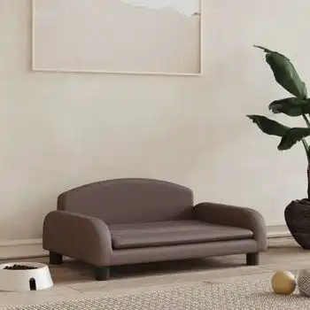 Cama Para Perros De Cuero Sintético Marrón 70x45x30 Cm