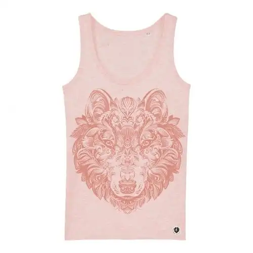 Camiseta de tirantes Ralf Nature lobo mandala rosa