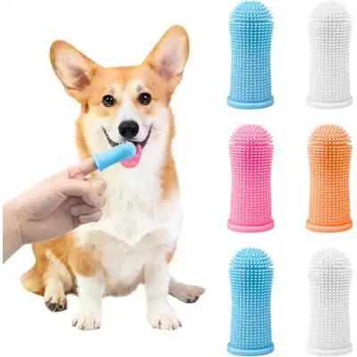 HausPets 6 cepillos dedo silicona 360° – 4 colores - Azul, rosa, naranja, blanco - HausPets - Comparador de precios