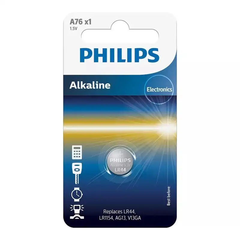Philips Pila de Botón A76 LR44 1.5V