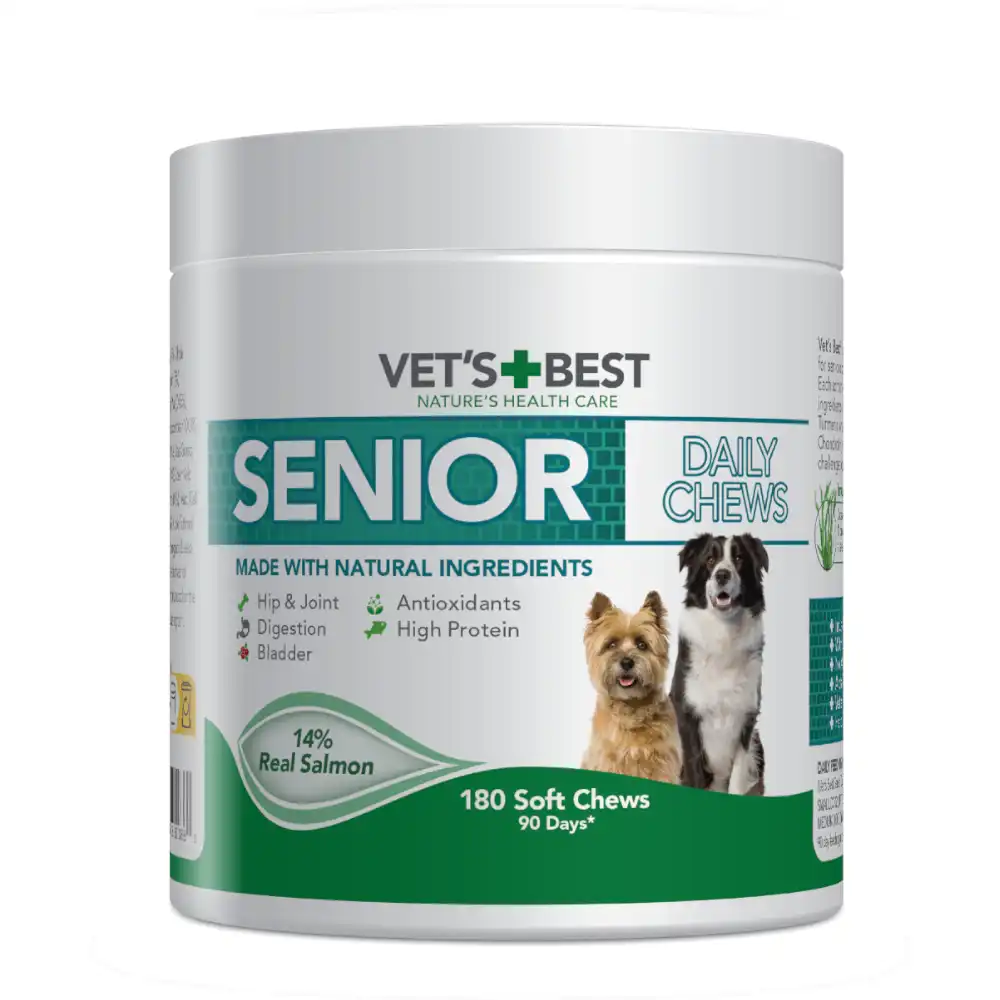 Vet's Best Senior Daily Chews snacks salmón - 400 g (180 comprimidos masticables)