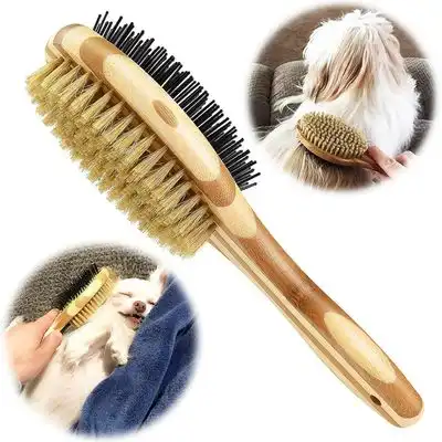 ZooVenture Cepillo para el cuidado del perro - Bambú, cerdas de jabalí - Color de madera natural - negro - Zooventure - Comparador de precios