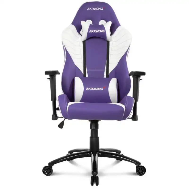 AKRacing Core SX Silla Gaming con Asiento Acolchado Tapizado Blanco/Violeta