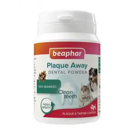 Beaphar Plaque Away Polvos para Higiene Bucodental de Perros y Gatos, 80 Gr - beaphar - Comparador de precios