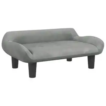 Cama Para Perros De Terciopelo Gris Claro 70x40x24 Cm Vidaxl