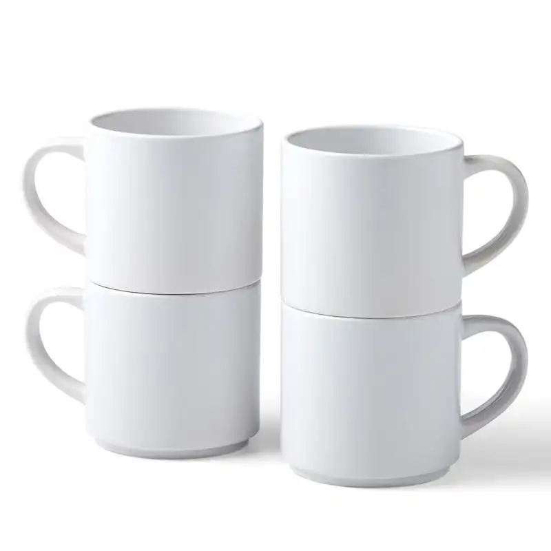 Cricut Taza de Cerámica Apilable 300ml Blanca 4 Unidades