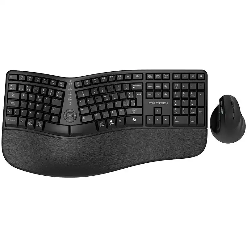 Owlotech EMK500 Combo Teclado y Ratón Ergonómico Wireless Negro