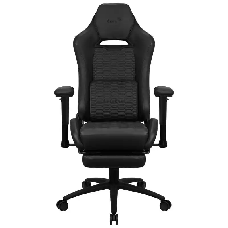 Aerocool Royal Leatherette Silla Gaming con Reposapiés Negra