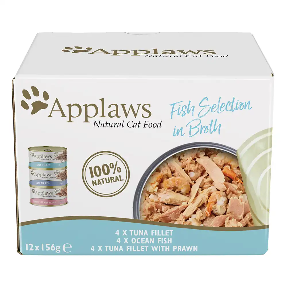 Applaws en caldo 12 x 156 g latas para gatos - Pack de prueba  - Pack mixto pescado en caldo