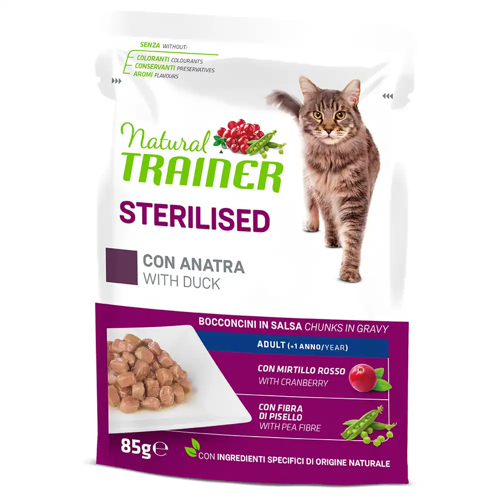 Natural Trainer Adult Esterilizado comida húmeda para gatos - 12 x 85 g salmón