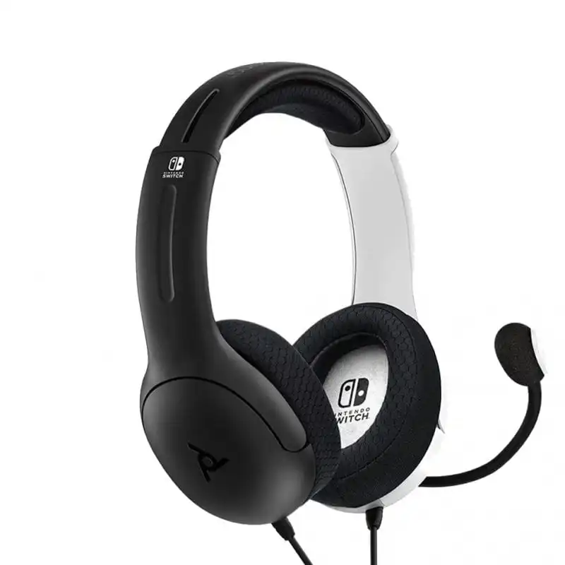 PDP LVL40 Auriculares Gaming Blanco/Negro para Nintendo Switch