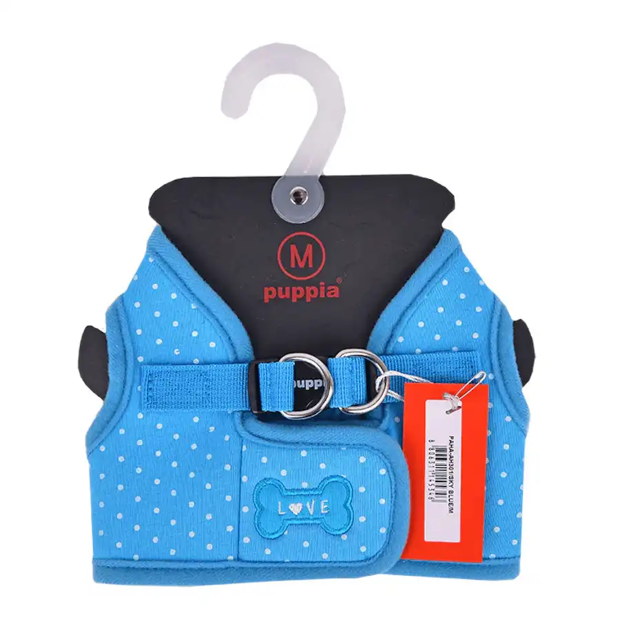 Puppia Arnés Dotty B Azul Cielo S