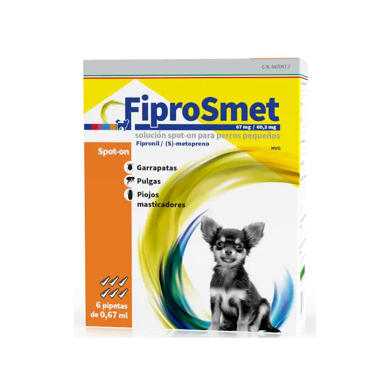Fiprosmet pipetas antiparasitarias para Perros 6pip, Tipo Perros Pequeños - Fatro - Comparador de precios