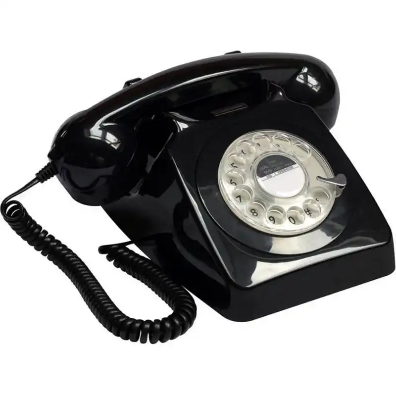 GPO 746 Rotary Teléfono Fijo Retro Negro