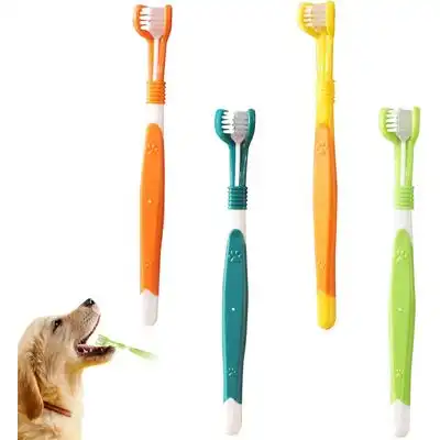 UAMLY Cepillo de dientes para perros de tres cabezales - 4 artículos - Uamly - Comparador de precios