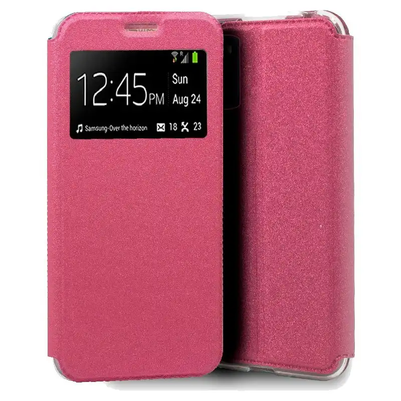Cool Funda Flip Cover Liso Rosa para Xiaomi Pocophone M3