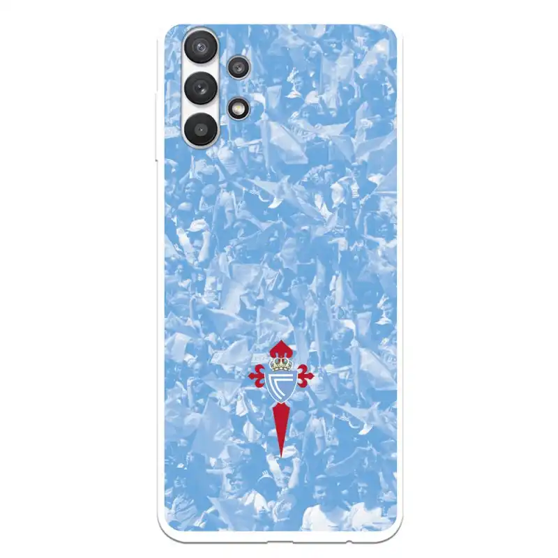 Funda Licencia Oficial RC Celta Escudo Fondo Hinchada para Samsung Galaxy A32 5G
