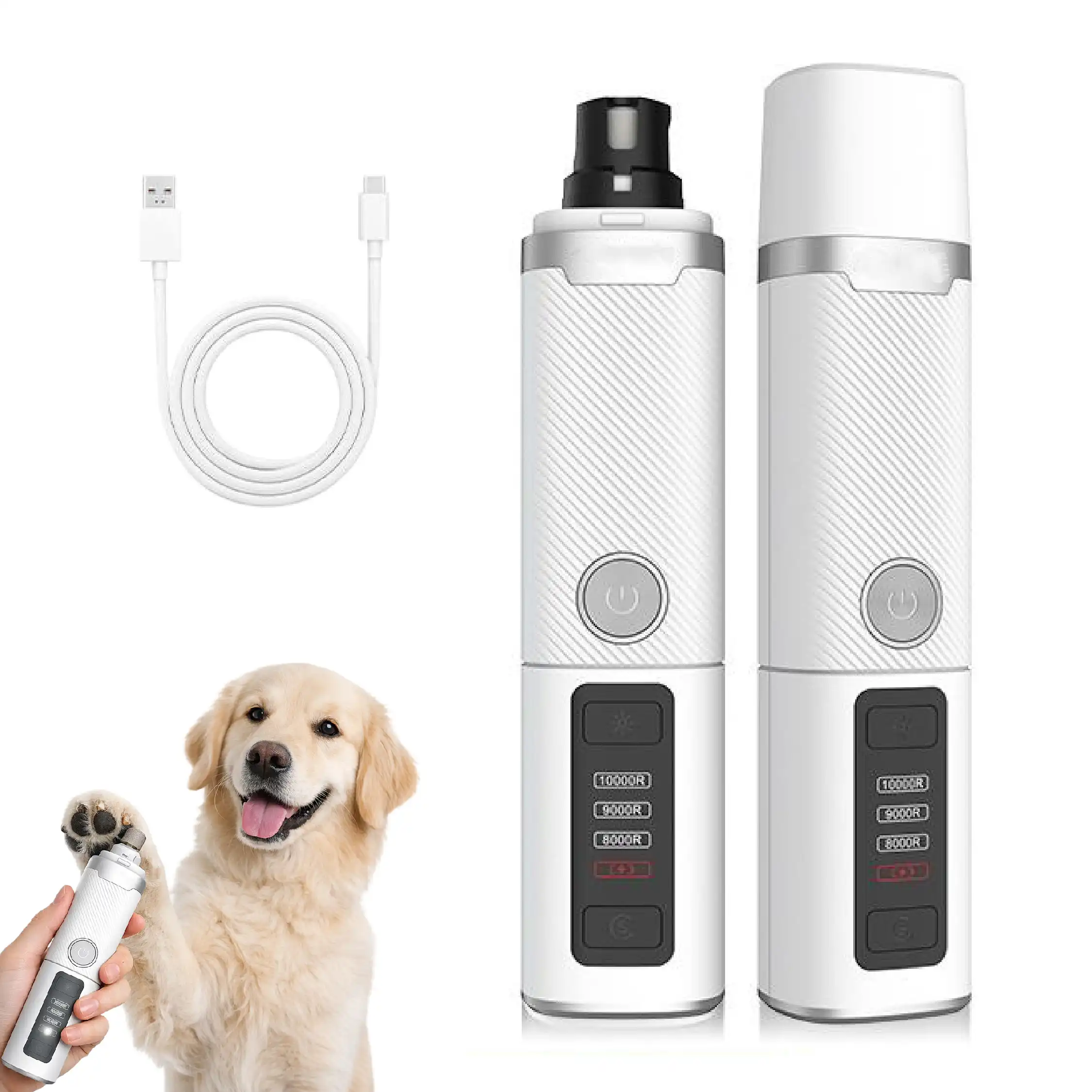 Limador de Uñas Eléctrico para Perros TheKingPet con Luz LED – 3 Velocidades, Silencioso y Recargable USB-C - 20cm x 12cm x 8 cm - TheKingPet - Comparador de precios