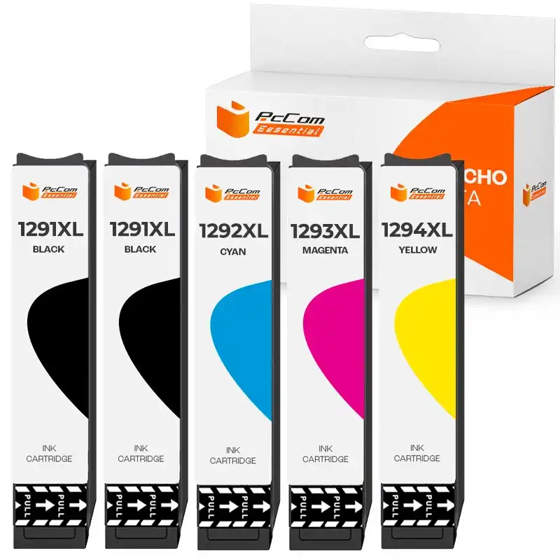 Pccom Essential Cartucho Tinta Compatible con Epson T1291/T1292/T1293/T1294 Negro/Cian/Magenta/Amarillo Pack 5