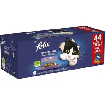 Sobres Frescos Para Gatos Adultos De Carne-pescado - 44 X 85 G - Felix