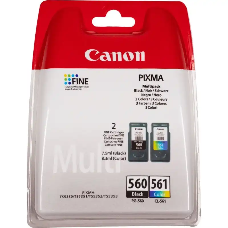 Cartucho de Tinta Canon PG-560+CL-561 Pack Negro + Tricolor