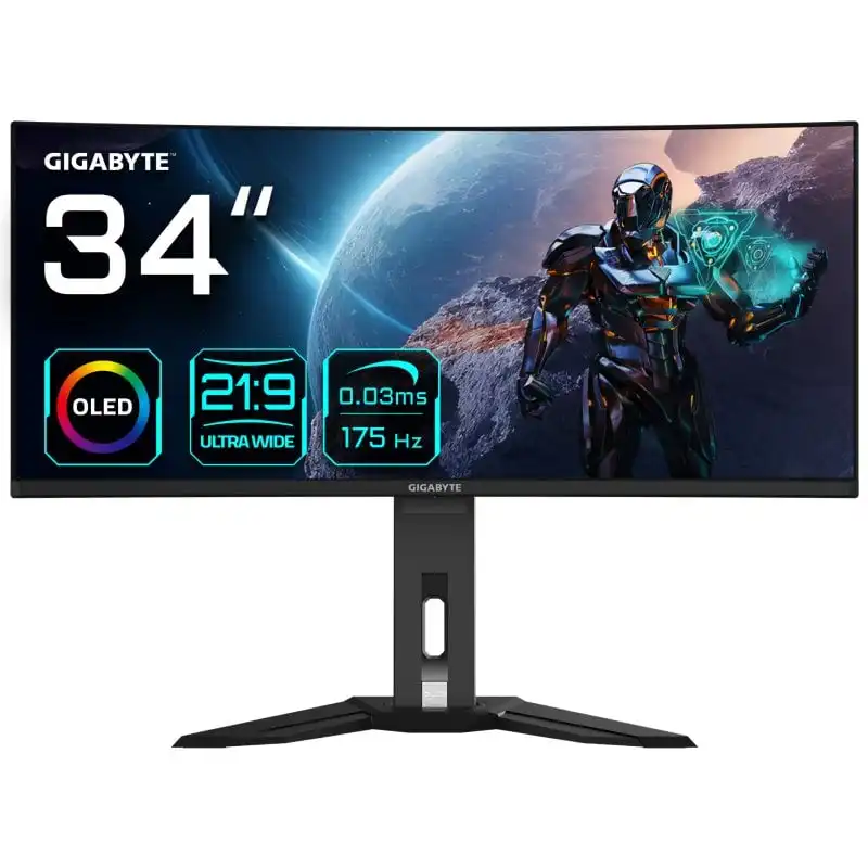 Gigabyte MO34WQC 34" QD-OLED UltraWide QHD 175Hz 0.03ms Altura Ajustable FreeSync Premium Pro Curva