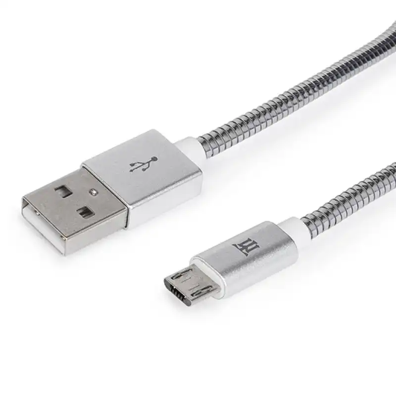 Maillon Cable Micro USB Metal 1m Plata