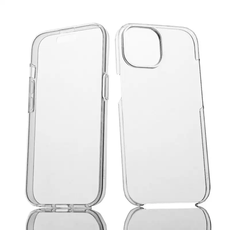 Max Power Digital Funda Doble Cara 360 Grados Silicona Transparente Para Apple Iphone 15