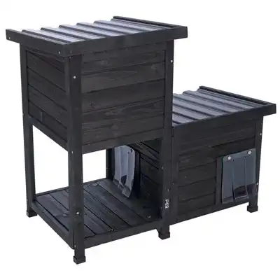 TIAKI Midnight casa para gatos de dos plantas - 91,5 x 49 x 82,5 cm  (L x An x Al) - TIAKI - Comparador de precios