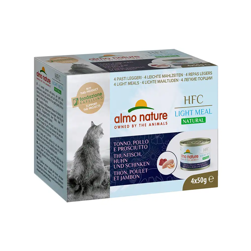 Almo Nature HFC Natural Light 4 x 50 g - Atún, pollo y jamón