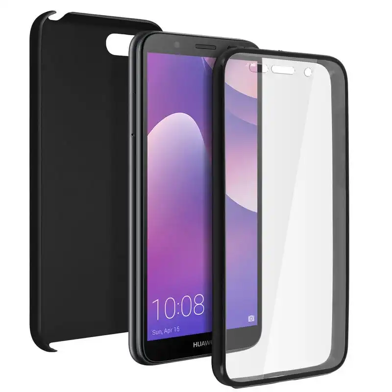 Avizar Funda Doble Silicona Negra para Honor 7S/Huawei Y5 2018