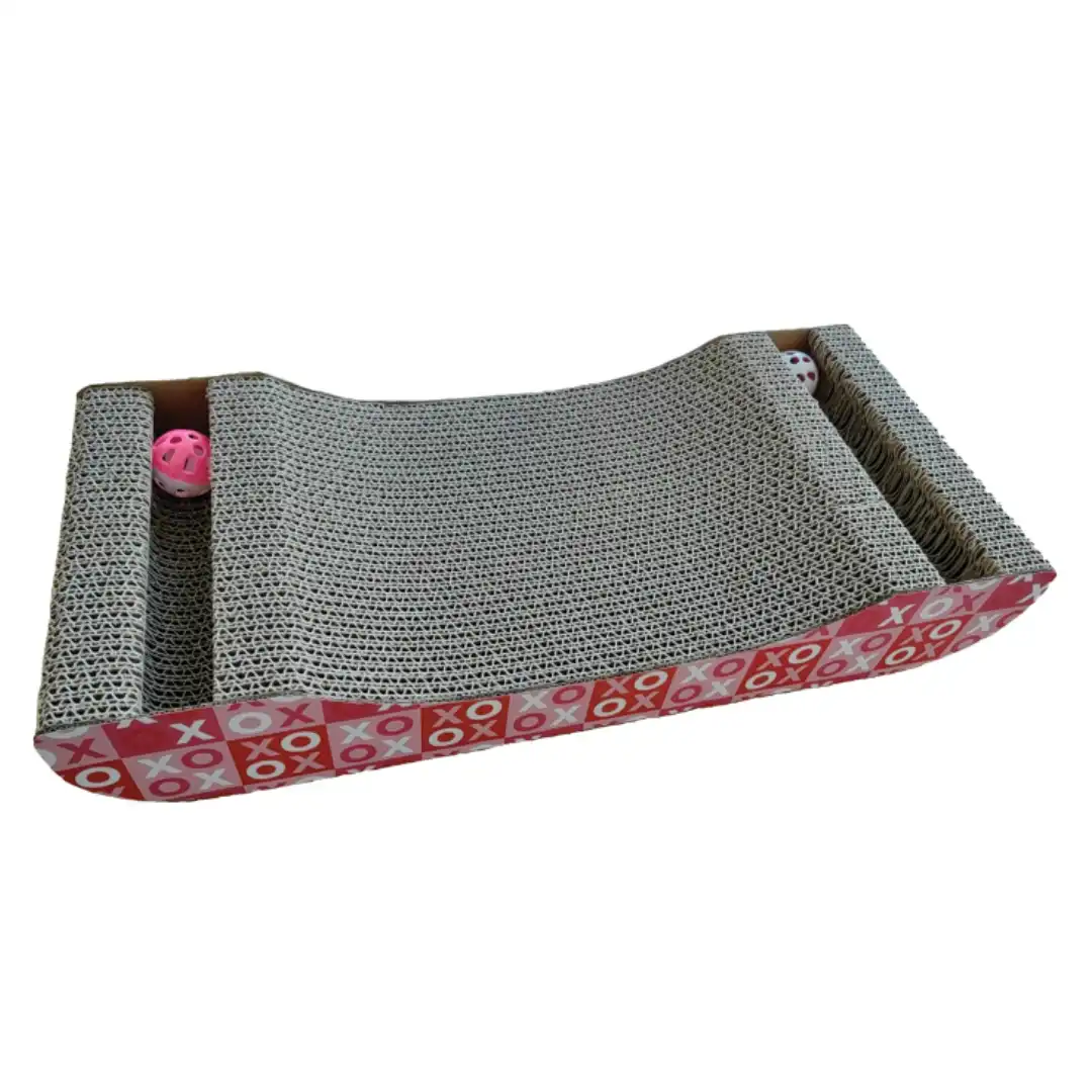 FOFOS Rascador de Cartón y Bolas con Cascabeles Gris para gatos - 45 x 20 x 7,5 cm - Fofos - Comparador de precios