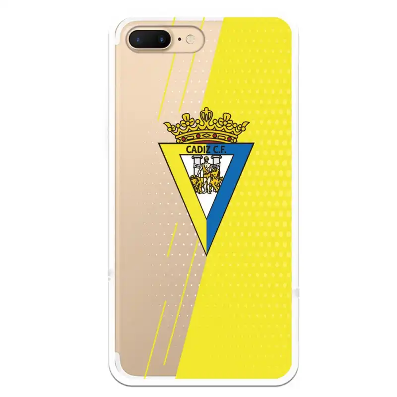 Funda Licencia Oficial Cádiz CF Fondo Amarillo y Transparente para iPhone 8 Plus