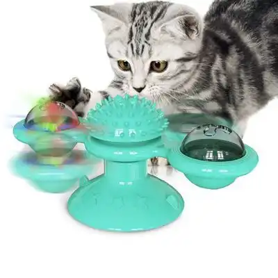 IntiMeg Molino de viento con forma de gato giratorio - Azul - IntiMeg - Comparador de precios