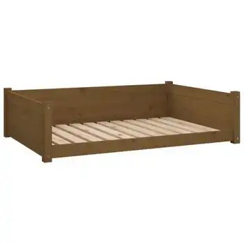 Cama Para Perros Madera De Pino Marrón Miel 105,5x75,5x28 Cm Vidaxl