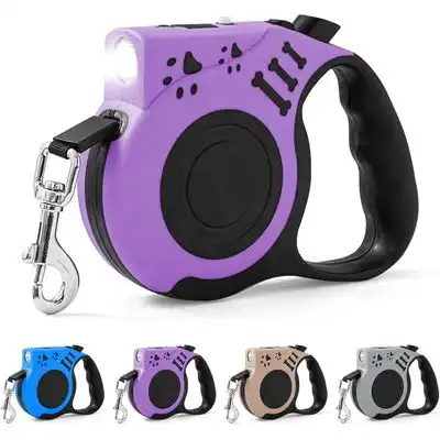 HausPets Correa retráctil de 4,9 m con luz LED recargable de color morado - Artículo 1 - HausPets - Comparador de precios