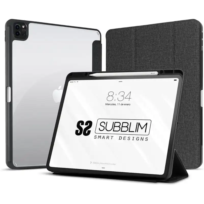 Subblim Clear Shock Case Funda Negra para iPad Pro 12.9"