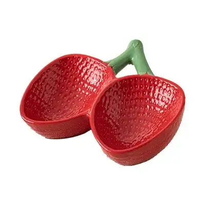 UAMLY Comedero doble de cerámica para gatos, con estampado de fresas - 1 pieza - Uamly - Comparador de precios
