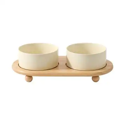 UAMLY Comedero y bebedero de cerámica elevado para gatos - Beige - Uamly - Comparador de precios