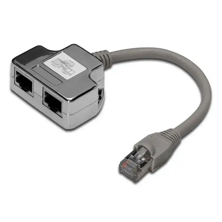 Duplicador Conector de red RJ45 Macho a 2xRJ45 Hembra Cat 5e