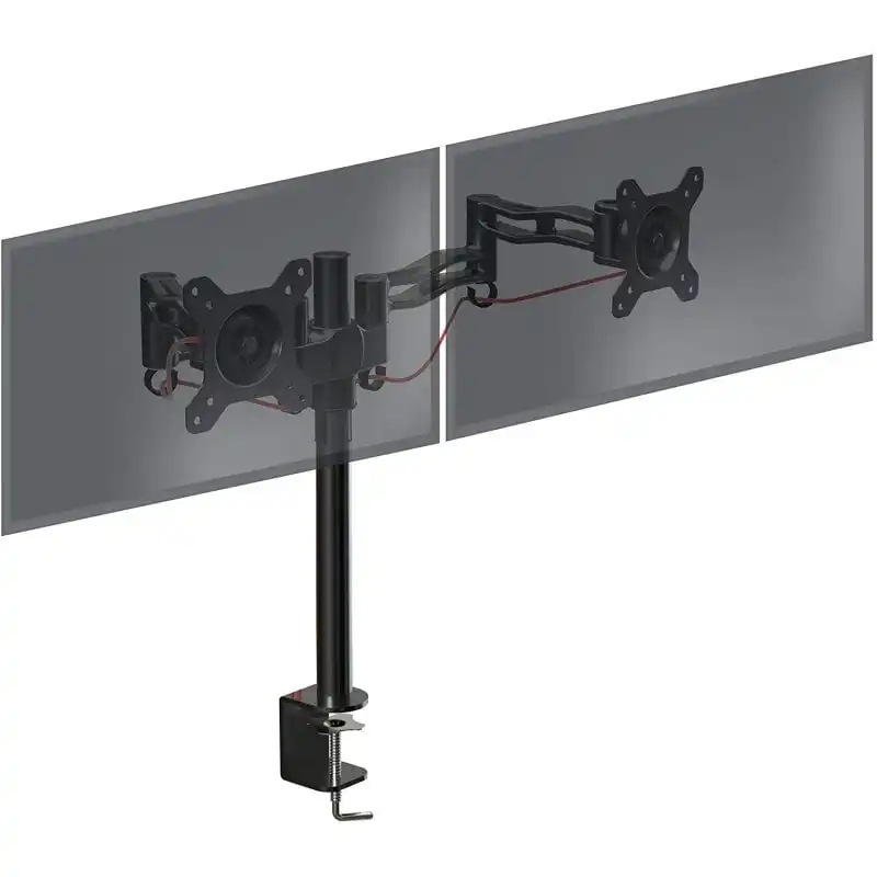Duronic DM352 BK Soporte de Mesa 2 Monitores 13"-27" VESA 100x100 Máx 8kg Negro