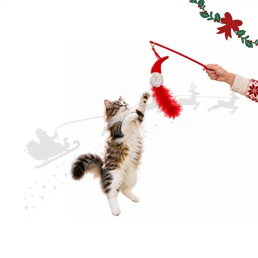 Wonder Christmas Teaser Flexible Papá Noel  para gatos - 40 x 5 x 3 cm - Wonder Christmas - Comparador de precios