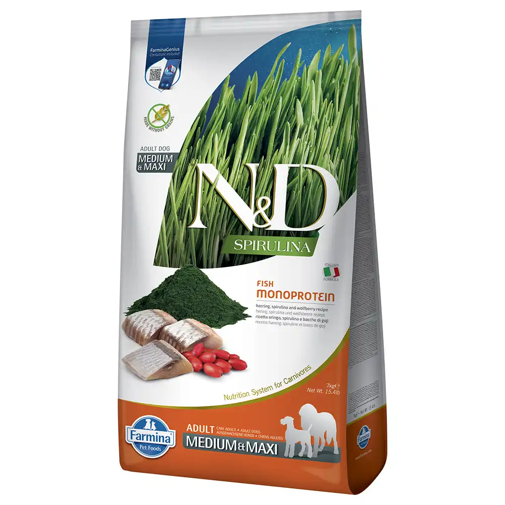 7Kg Farmina ND Spirulina pienso para perros medianos y grandes de Arenque - Farmina - Comparador de precios