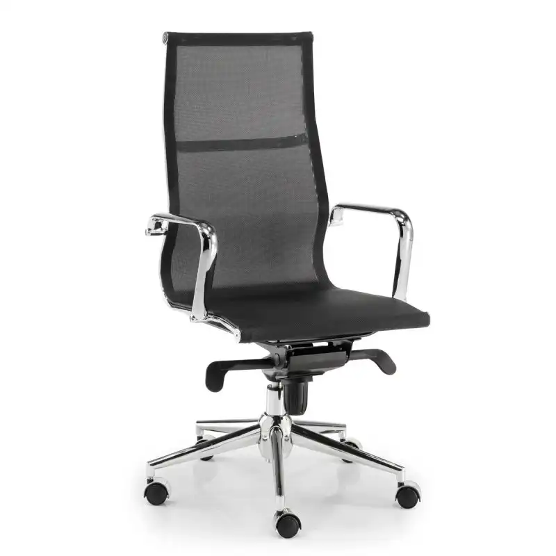 Euromof Berlín Sillón de Oficina con Respaldo Alto Negro