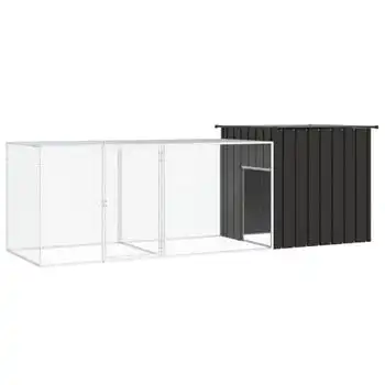 Jaula De Gallinas Acero Galvanizado Antracita 300x91x100 Cm