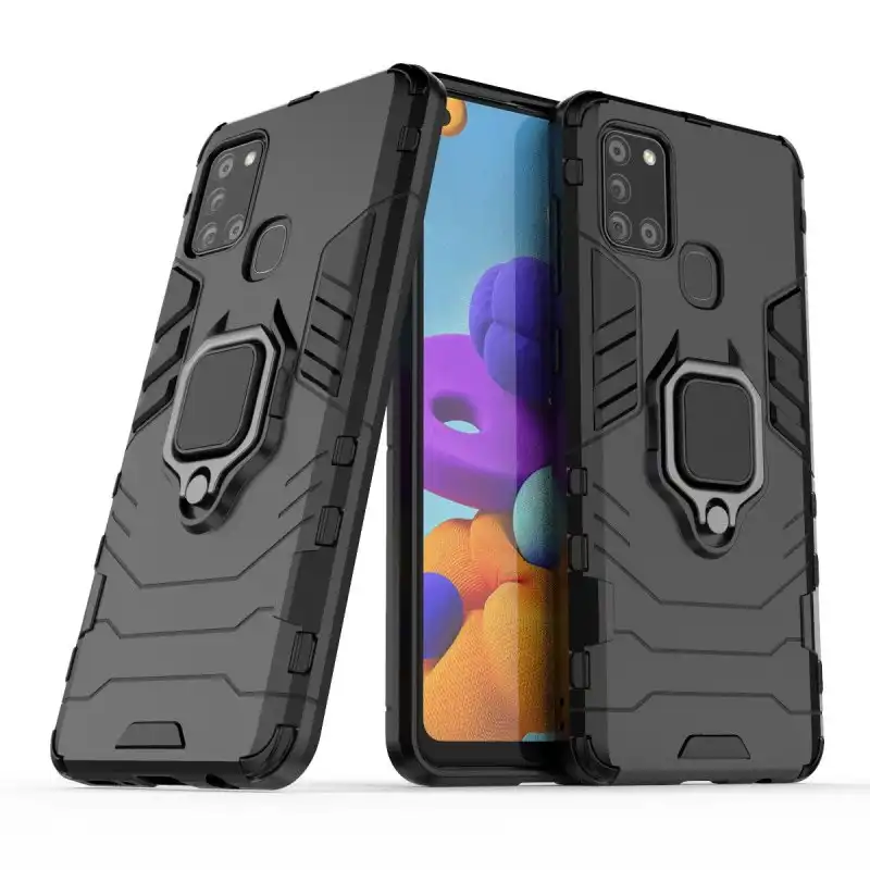 Max Power Digital Funda Magnética Negra con Anillo para Móvil Samsung Galaxy A21S