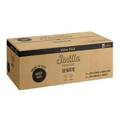 Smilla Senior Bocaditos en salsa con verduras en bolsitas - JUMBOPACK Mix (48 x 85 g) - Smilla - Comparador de precios