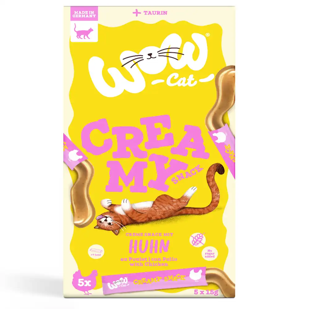 Wow Cat Creamy Snack 5 x 15 g - Pollo