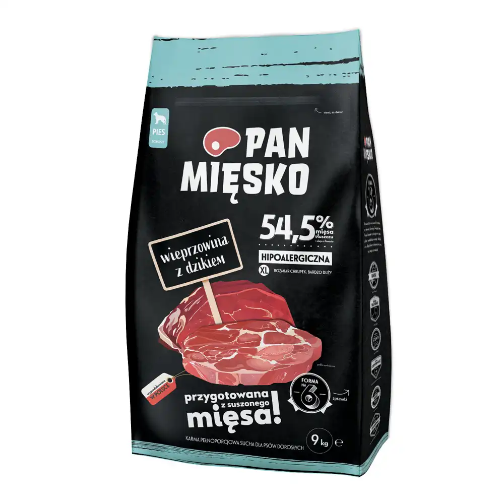 Pan Mięsko XL cerdo con jabalí pienso para perros - 9 kg